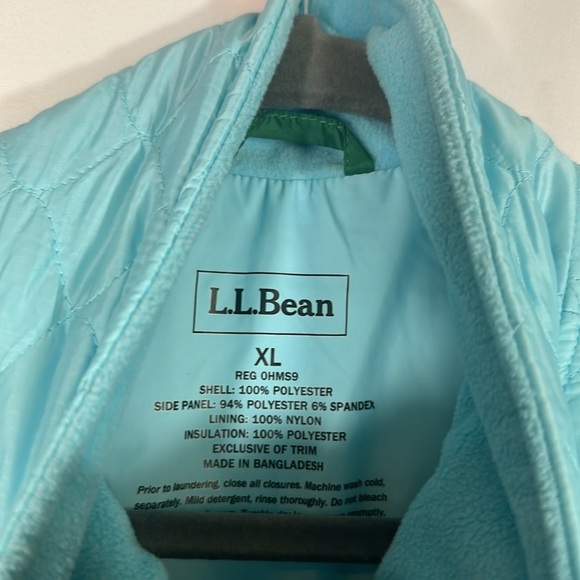 L.L Bean Bright Blue Lightweight Insulated Puffer Vest - Picture 6 of 7